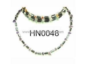 Assorted Colored Semi precious Chip Stone Beads Hematite Beads Stone Chain Choker Fashion Women Necklace